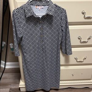 NWOT Jude Connally Ella Shift Dress Geometric Mod Print Jude Cloth - Size M